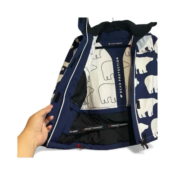 Perfect Moment polar Bear Protection Ski Jacket Size kids Y8 M hood - Picture 2 of 8